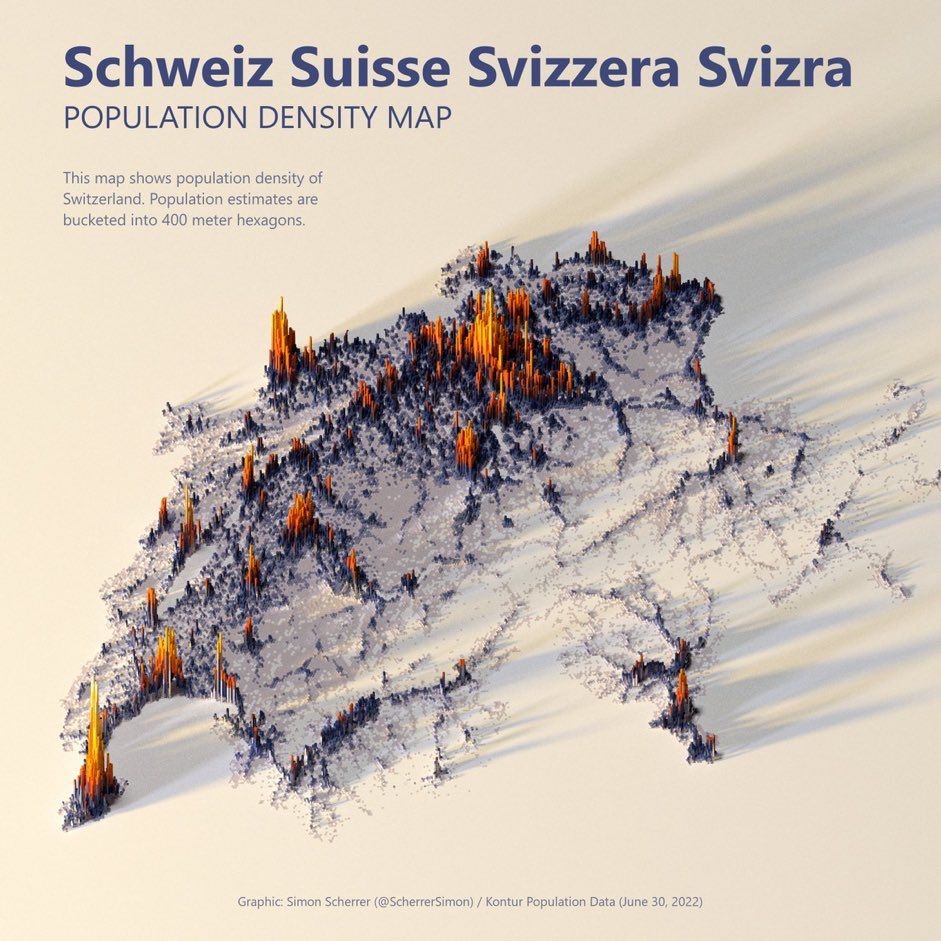 densite de population en Suisse